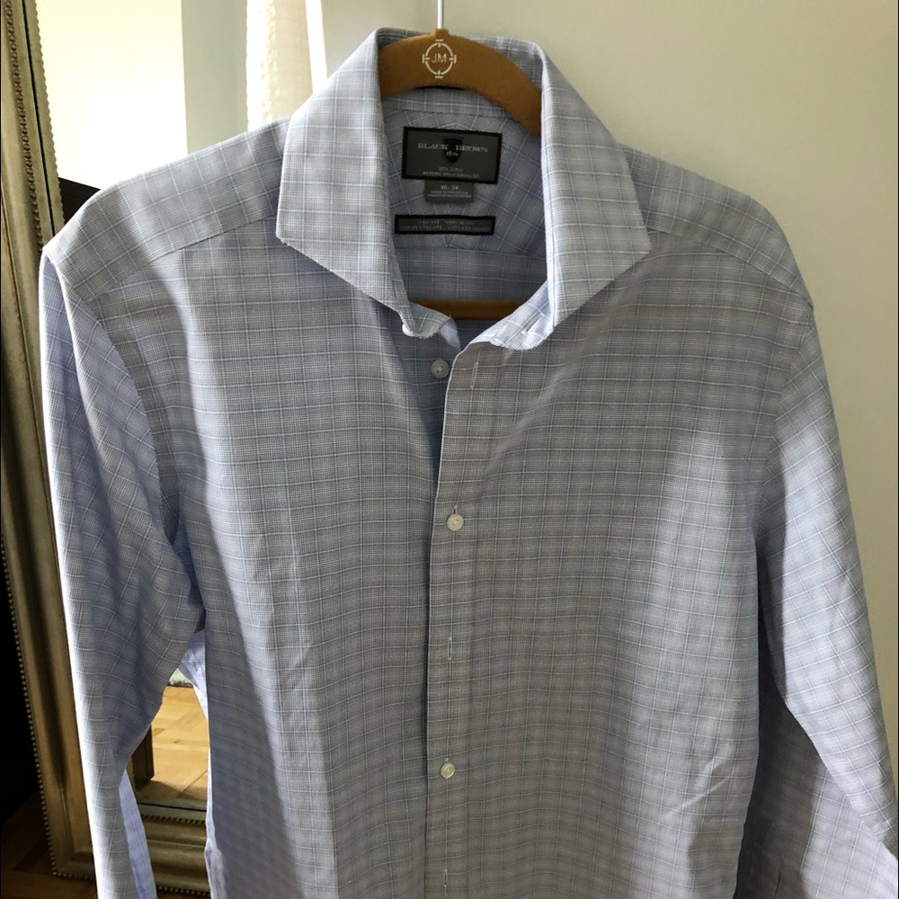 Mens long sleeve new shirt in a light blue plaid